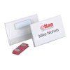 Durable name badge with magnet, 75mm x 40mm (25-pack)