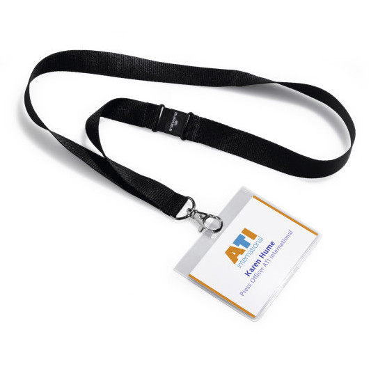 Durable name badge with textile cord, 60mm x 90mm (5-pack) 860001 310079 - 1
