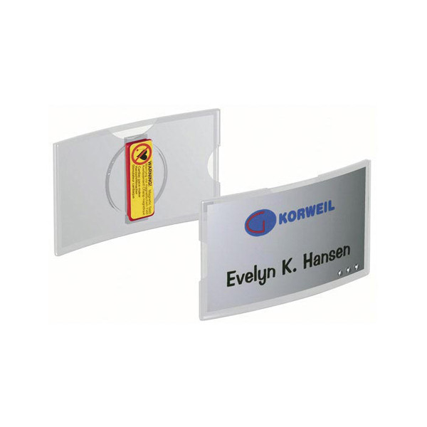Durable spherical name badge with magnet, 75mm x 40mm (25-pack) 812319 310076 - 1