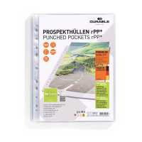 Durable transparent A4 plastic pockets with 11 holes, 80 micron (100-pack) 310291