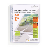 Durable transparent A4 plastic pockets with 11 holes, 80 micron (40-pack) 310292