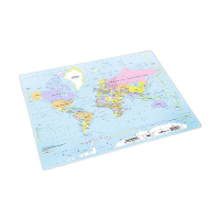 Durable world map desk pad, 50cm x 38cm 310238
