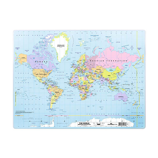 Durable world map desk pad, 50cm x 38cm 310238 - 2