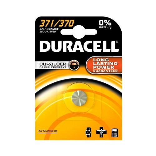 Duracell 371/370 silver oxide button cell battery D371 204513 - 1