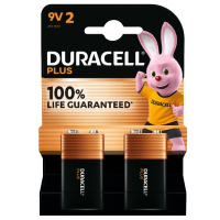 Duracell Plus 100% Life 9V / 6LR61 / E-Block alkaline battery (2-pack) ADU00225