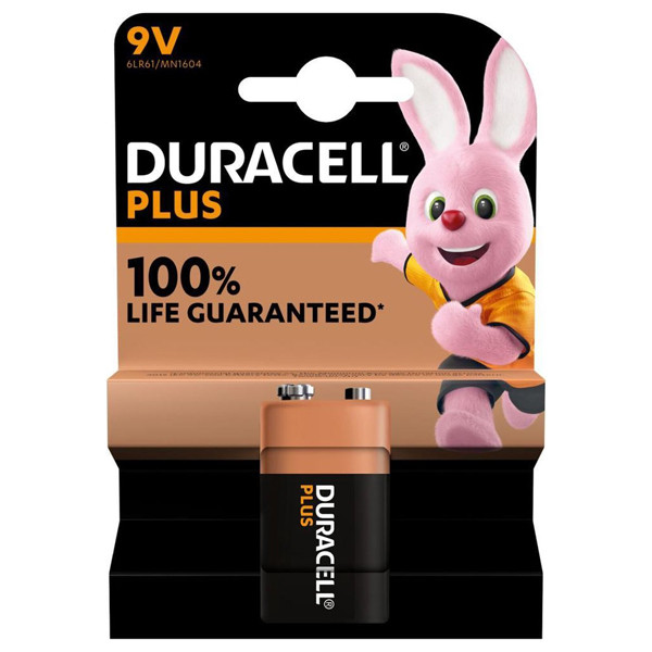 Duracell Plus Power 9V E-Block 6LR61 battery MN1604 204508 - 1