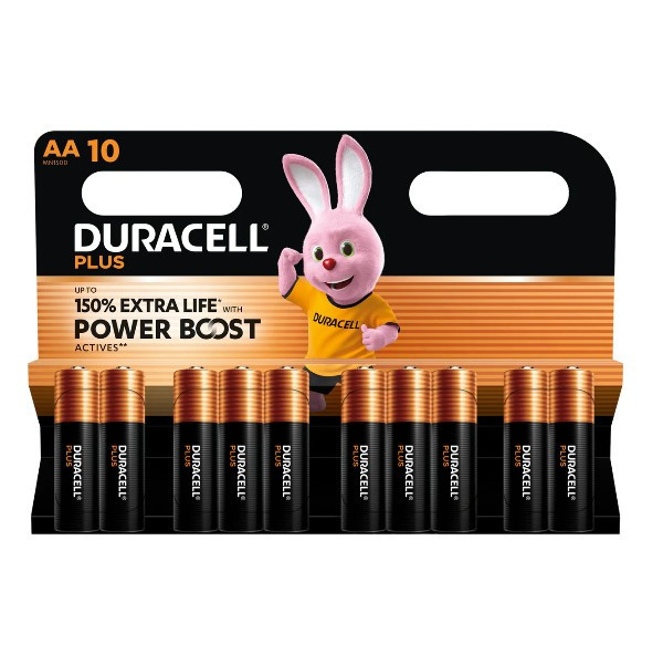 Duracell Plus Power Boost 150% Extra Life AA / MN1500 / LR06 alkaline battery (10-pack) ADU00397 - 1