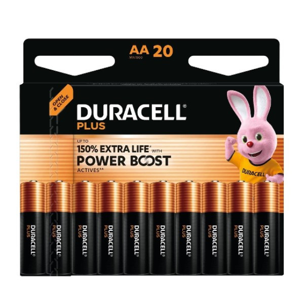 Duracell Plus Power Boost 150% Extra Life AA / MN1500 / LR06 alkaline battery (20-pack) ADU00399 - 1