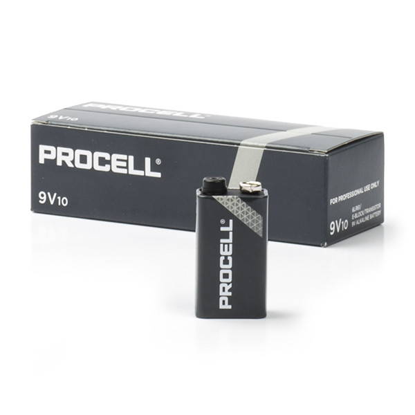 Duracell Procell Constant Power 9V / 6LR61 / E-Block Alkaline Battery (10-pack) 006P 1604A 6LF22 6LF62 6LR61 ADU00188 - 1