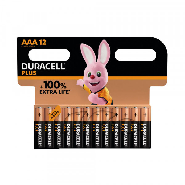 Duracell plus AAA battery alkaline 100% extra life (12-pack) 5009382 204546 - 1
