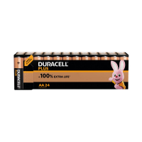 Duracell plus AA battery alkaline 100% extra life (Pack of 24) 5009386 204551