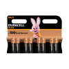 Duracell plus AA battery alkaline 100% extra life (Pack of 8) 5009372 204549