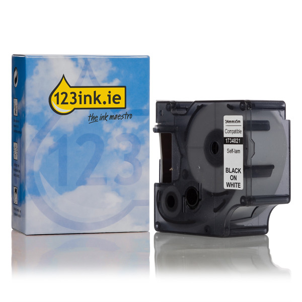 Dymo 1734821 IND Rhino black on white self-laminating tape, 24mm (123ink version) 1734821C 088731 - 1