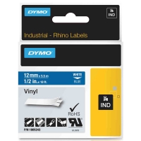 Dymo 1805243 IND Rhino white on blue vinyl tape, 12mm (original Dymo) 1805243 088646