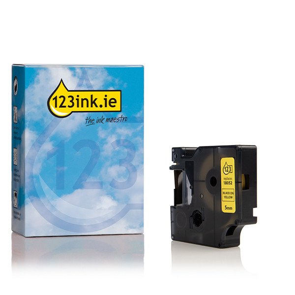 Dymo 18052 IND Rhino black on yellow heat-shrink tape, 6mm (123ink version) 18052C 088705 - 1