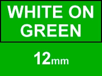 Dymo 1805414 IND Rhino white on green vinyl tape, 12mm (123ink version) 1805414C 088641 - 1