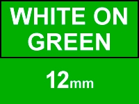 Dymo 1805414 IND Rhino white on green vinyl tape, 12mm (123ink version) 1805414C 088641