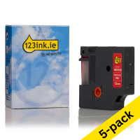 Dymo 1805416 IND Rhino white on red vinyl tape, 12mm (123ink version) | 5-pack 650619