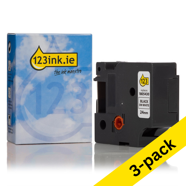 Dymo 1805430 IND Rhino black on white vinyl tape, 24mm (123ink version) | 3-pack 089252 - 1