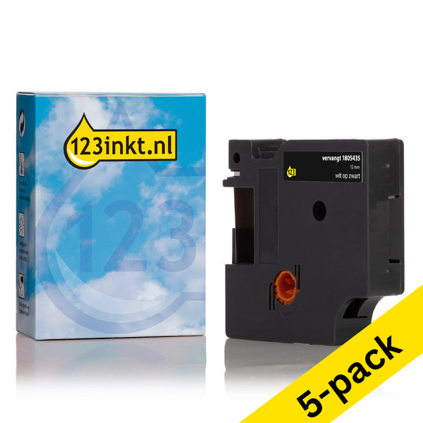 Dymo 1805435 IND Rhino white on black vinyl tape, 12mm (123ink version) | 5-pack 650607 - 1