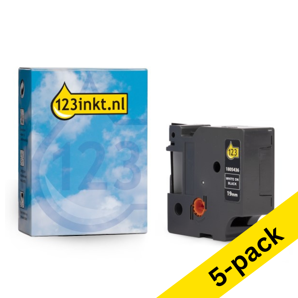 Dymo 1805436 IND Rhino white on black vinyl tape, 19mm (123ink version) | 5-pack 650872 - 1