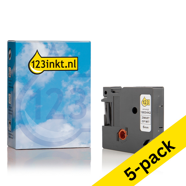 Dymo 1805442 IND Rhino black on white permanent polyester tape, 6mm (123ink version) | 5-pack 650595 - 1