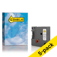 Dymo 1805442 IND Rhino black on white permanent polyester tape, 6mm (123ink version) | 5-pack