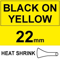 Dymo 1805444 IND Rhino black on yellow heat-shrink tape, 24mm (123ink version) 1805444C 088713 - 1