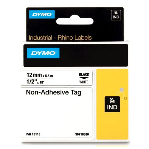Dymo 18113 IND Rhino black on white non-adhesive tape, 12mm (original) 18113 088728 - 1