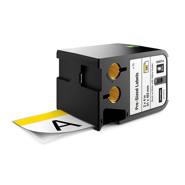Dymo 1868714 XTL pre-cut saftety labels with yellow header, 51x102mm (original) 1868714 089084 - 1