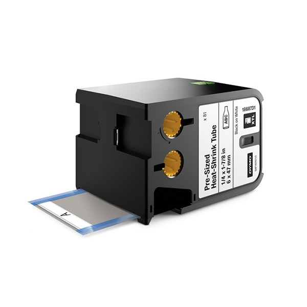 Dymo 1868731 XTL pre-cut heat shrink tape, black on white, 6mm x 47mm (original) 1868731 089050 - 1