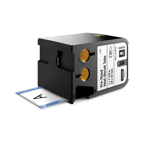 Dymo 1868733 XTL pre-cut heat shrink tape, black on white, 24mm x 47mm (original) 1868733 089058 - 1