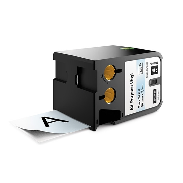 Dymo 1868745 XTL vinyl tape, black on transparent, 54mm (original Dymo) 088996 - 1