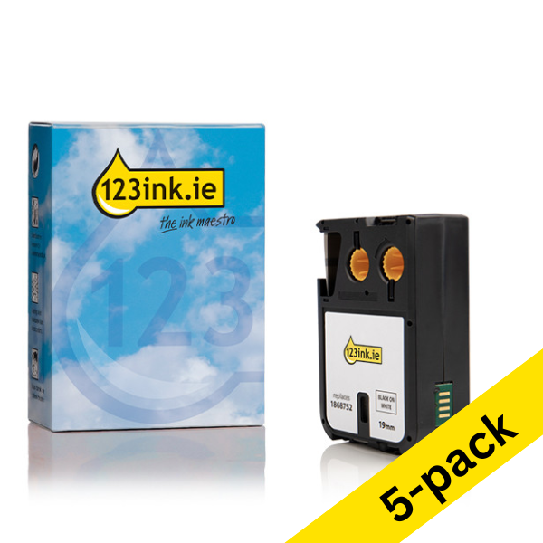Dymo 1868752 XTL black on white vinyl tape, 19mm (123ink version) (5-pack) 650864 - 1