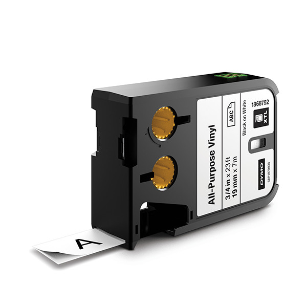 Dymo 1868752 XTL vinyl tape, black on white, 19mm (original Dymo) 088922 - 1