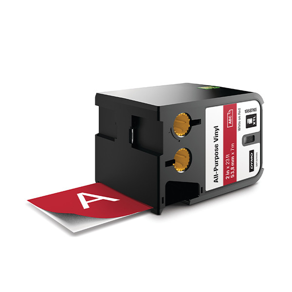 Dymo 1868765 XTL vinyl tape, white on red, 54mm (original Dymo) 089004 - 1