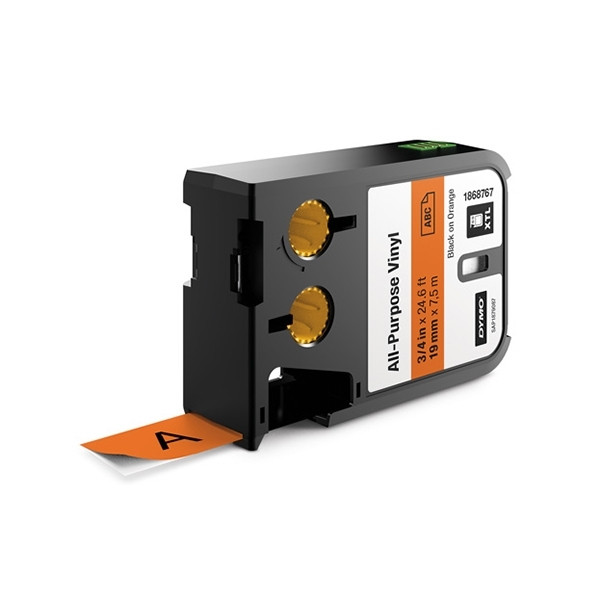 Dymo 1868767 XTL vinyl tape, black on orange, 19mm (original) 1868767 088928 - 1