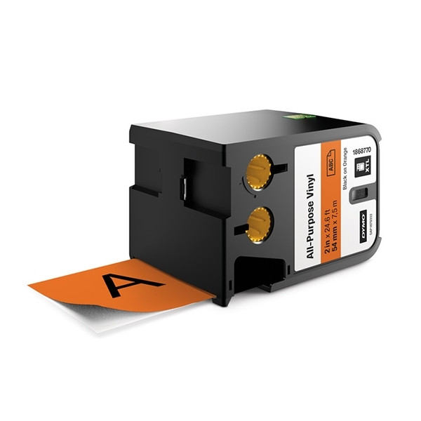 Dymo 1868770 XTL vinyl tape, black on orange, 54mm (original) 1868770 089006 - 1