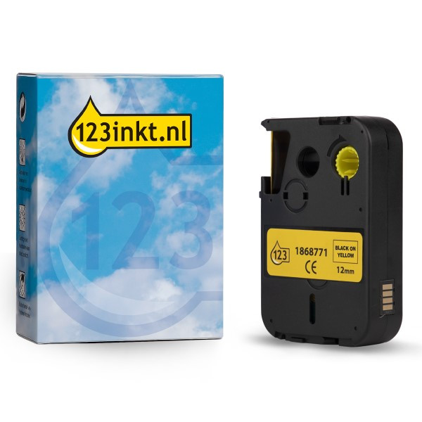 Dymo 1868771 XTL black on yellow vinyl tape, 12mm (123ink version) 1868771C 088905 - 1