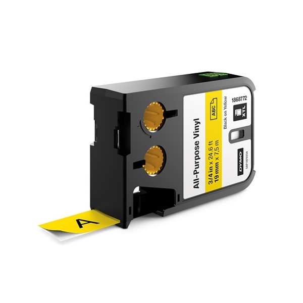 Dymo 1868772 XTL vinyl tape, black on yellow, 19mm (original) 1868772 088930 - 1