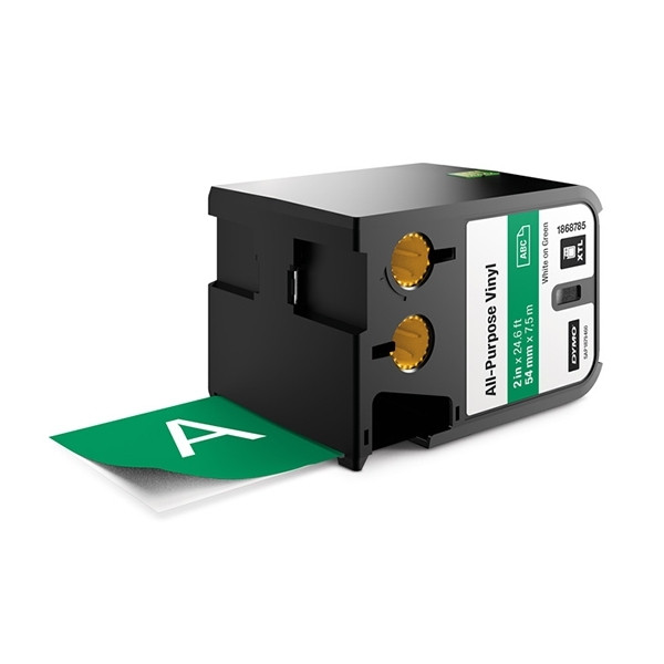 Dymo 1868785 XTL vinyl tape, white on green, 54mm (original) 1868785 089012 - 1