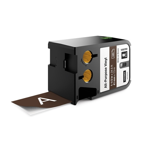 Dymo 1868789 XTL vinyl tape, white on brown, 41mm (original Dymo) 088988 - 1