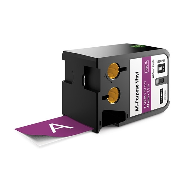 Dymo 1868794 XTL vinyl tape, white on purple, 41mm (original) 1868794 088990 - 1