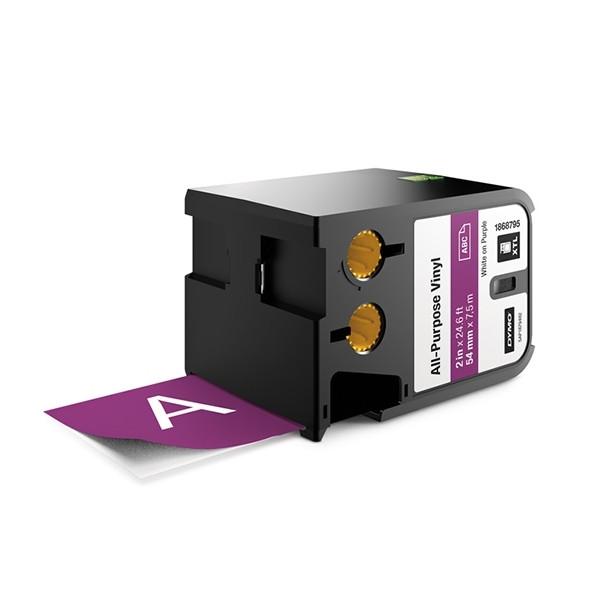 Dymo 1868795 XTL vinyl tape, white on purple, 54mm (original) 1868795 089016 - 1