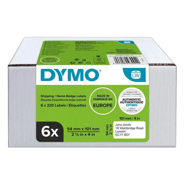 Dymo 2093092 / 99014 shipping and name badge labels (original Dymo) | 6-pack 089160 - 1