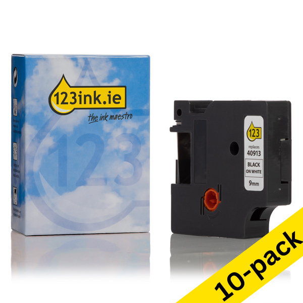 Dymo 2093096 / 40913 black on white tape, 9mm (10-pack) (123ink version) 2093096C 089167 - 1