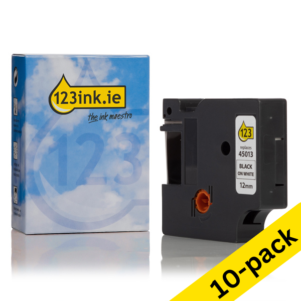 Dymo 2093097 / 45013 black on white tape, 12mm (10-pack) (123ink version) 2093097C 089169 - 1