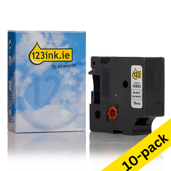 Dymo 2093098 / 45803 black on white tape, 19mm (123ink version) | 10-pack 089171 - 1