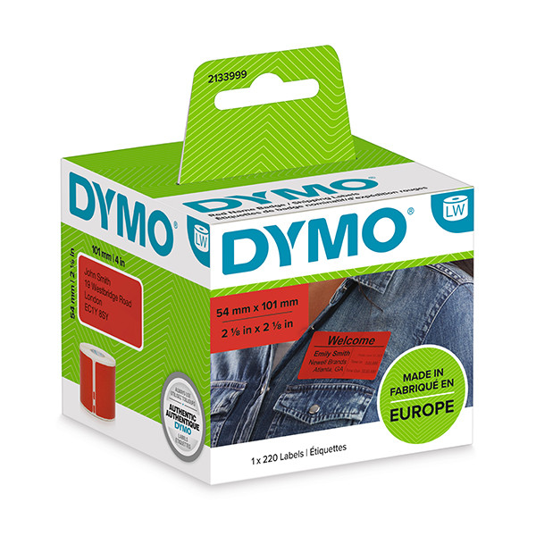 Dymo 2133399 red shipping and name badge labels (original) 2133399 088596 - 1