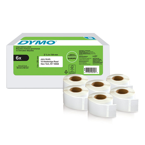 Dymo 2177564 / 1976411 durable narrow address labels (6-pack) (original Dymo) 2177564 089172 - 1
